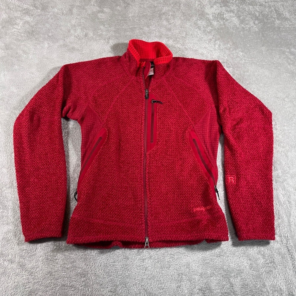 Vtg Patagonia R1 Fleece Jacket Womens Small Red Flash Pullover Full Zip Layer